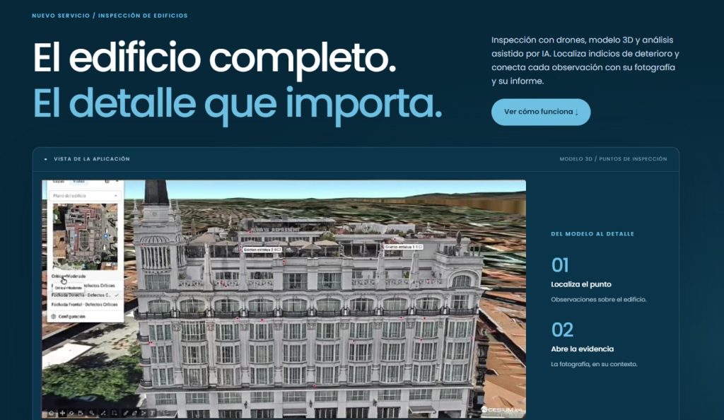 Inspección de edificios con drones Grupo BlueDrone EXPOCONSTRUYE 2026